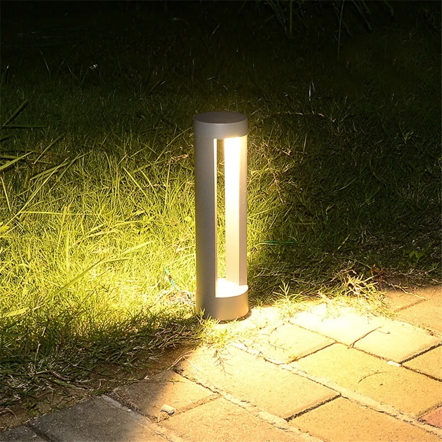 Thrisdar 60CM Outdoor Stand Pole Column Lawn Light Waterproof Garden Pillar Lawn Lamp Courtyard Pathway Post Bollards Light