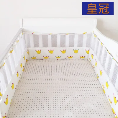  Nordic Style Crib Bumpers Cotton&Mesh Baby Bed Bumpers Clouds/Crown Pattern Newborns Cot Bedding Pr