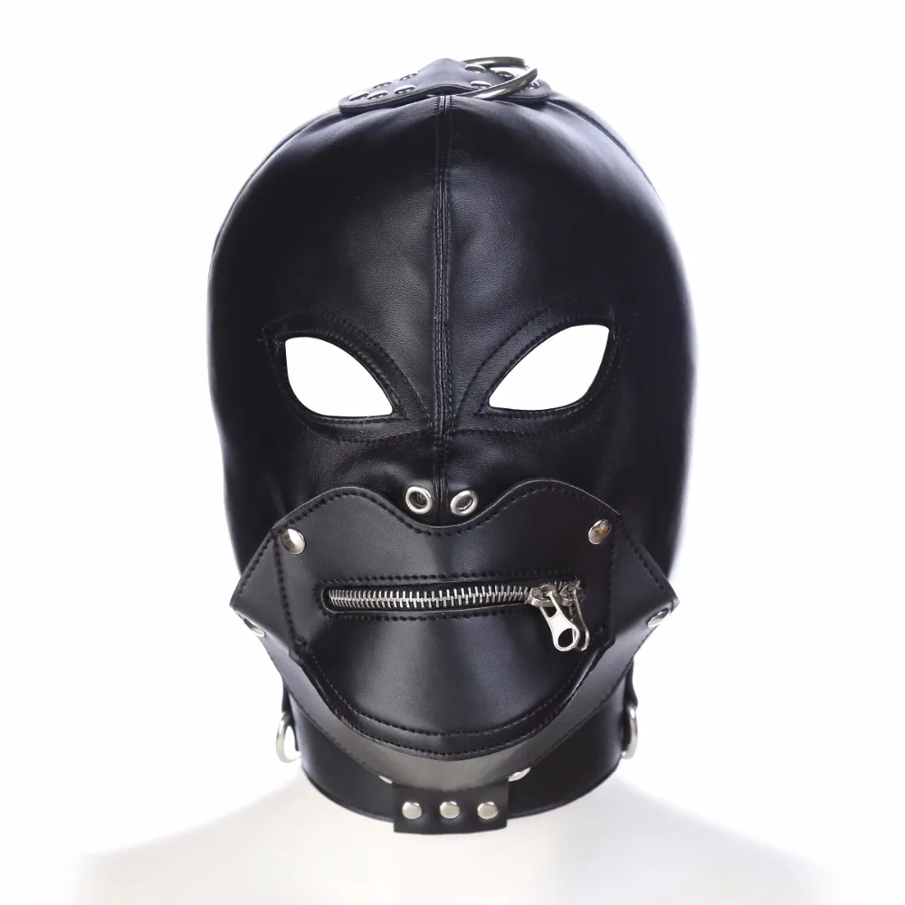 Bondage Slave Sex Products PU Leather Hood Mask Headgear Restraints Fetish Adult Games Erotic Couples Toys For Women Men Gay hs1 | Красота и
