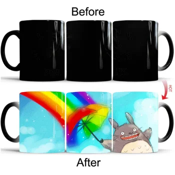 

Whitelf My Neighbor Totoro Mug Heat Sensitive Color Changing Coffee Mug Ceramic Magic Cup
