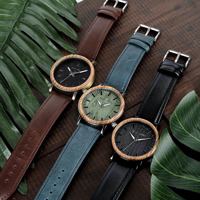 BOBO BIRD V-P01 Bamboo Wood Watches Men New Products Casul Fashion Quartz Wrist Watch horloge