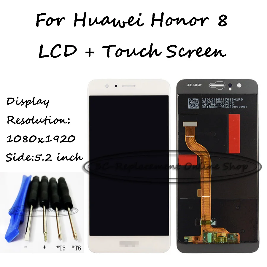 

For Huawei Honor 8 FRD-AL00 FRD-AL10 FRD-DL00 FRD-L04 FRD-L09 LCD Display + Touch Screen Digitizer Assembly + Free Tools