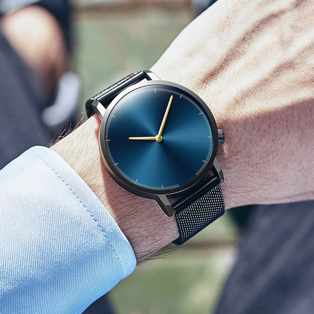 

reloj hombre 2019 Aimeco Top Brand Luxury Men Watches Waterproof Ultra Thin Date Wrist Watch Male Mesh Strap Casual Quartz Clock