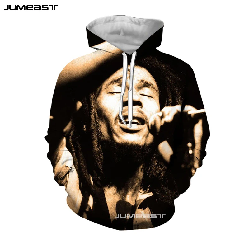 Мужские/женские толстовки с капюшоном Jumeast Bob Marley крутой Поющий певец курящий