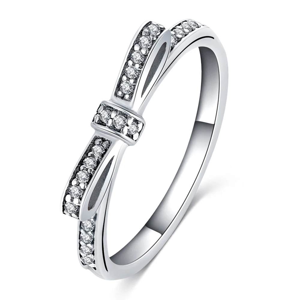 Women Wedding Ring Jewelry Silver Zircon Finger Ring