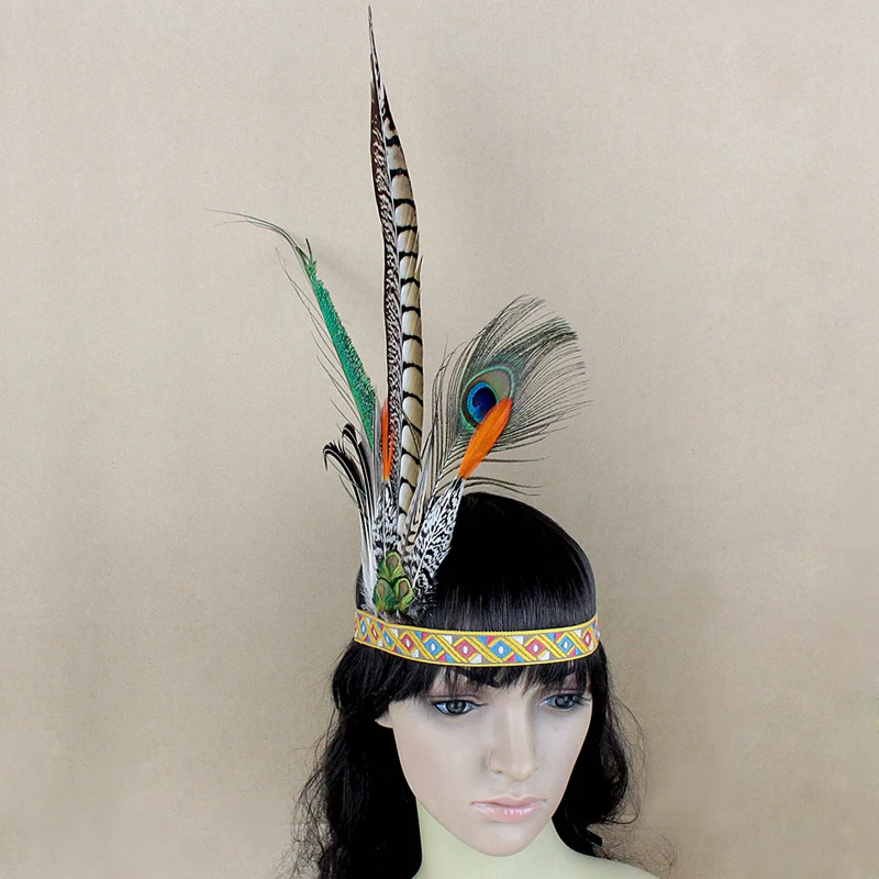 Adults and Kids Fashion Feather Headband Indian Aboriginal Feather