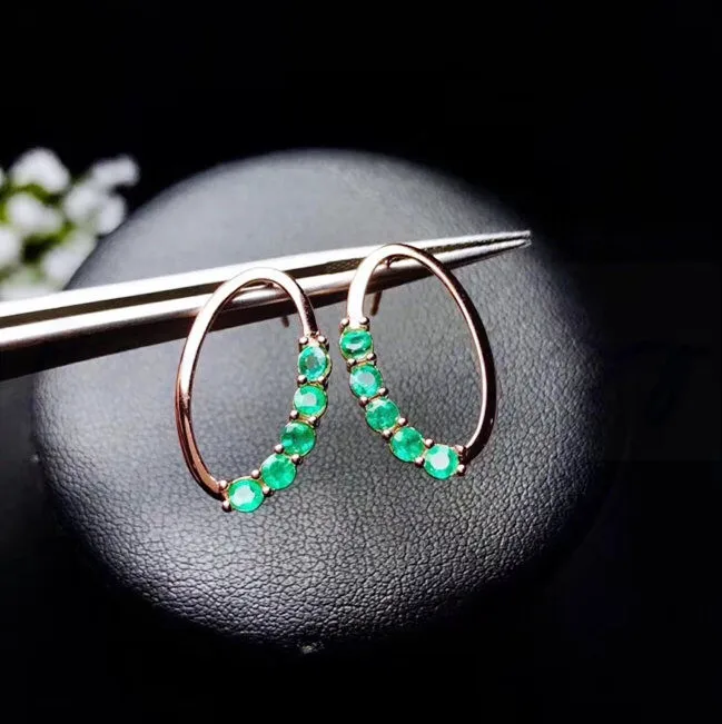 Турмалиновые серьги-гвоздики 0.15ct* 10 шт драгоценный камень натуральный настоящий Турмалин серебро 925 пробы ювелирные украшения# B18110615