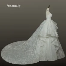 Новое роскошное кружевное свадебное платье с оборками модное платье без рукавов Великолепный Королевский невесты, на свадьбу, на выпускной, вечерние платья Vestida De Novia