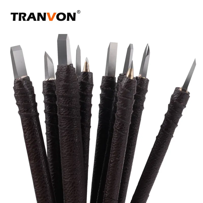Tranvon Stone Carving Knife Wood Chisels Tungsten Tungsten Steel