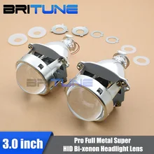 Universal Super 3.0” Full Metal HID Bi-xenon Projector Lens For H4 H7 Cars Headlamp DIY Styling Retrofitting Use H1 Xenon Bulbs