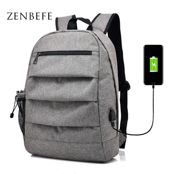 

ZENBEFE USB Charging Backpacks Large Capacity School Bags For Teenagers Travel Rucksack Student Bookbags Laptop Backpack Daypack