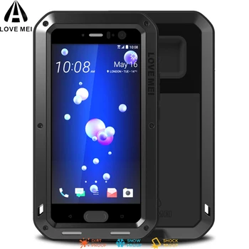 

Shockproof Case For HTC U11 LOVE MEI Aluminum Metal Cover Powerful Armor Life Waterproof Protection Heavy Duty Gorilla Glass