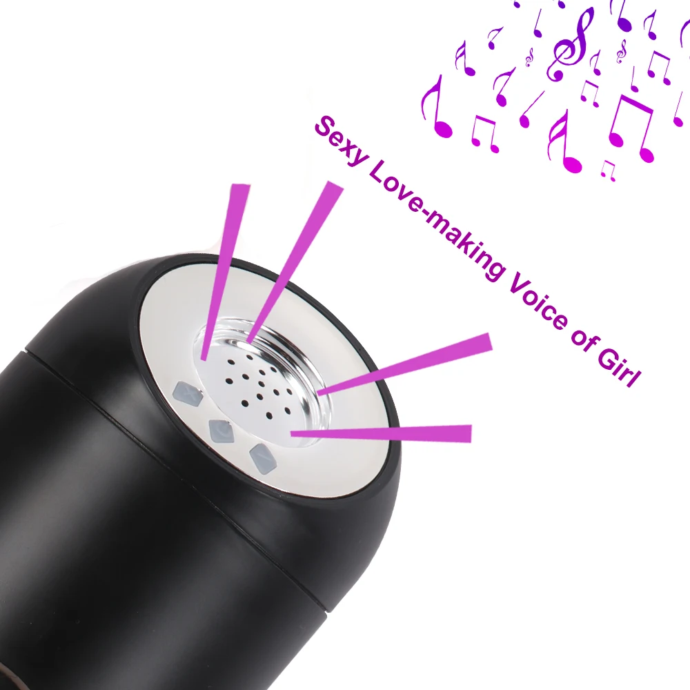 Soft Realistic Vagina Masturbator Vibrating Press Size Adjustable Aircraft Cup Intelligent Voice Interaction Male Masturbation