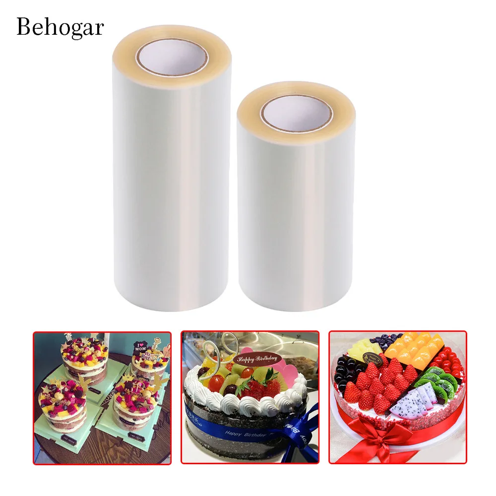 

Behogar Transparent Mousse Cake Edge Wrap Surrounding Border Tape Roll Collar for DIY Chocolate Pastry Dessert Decorating Tools