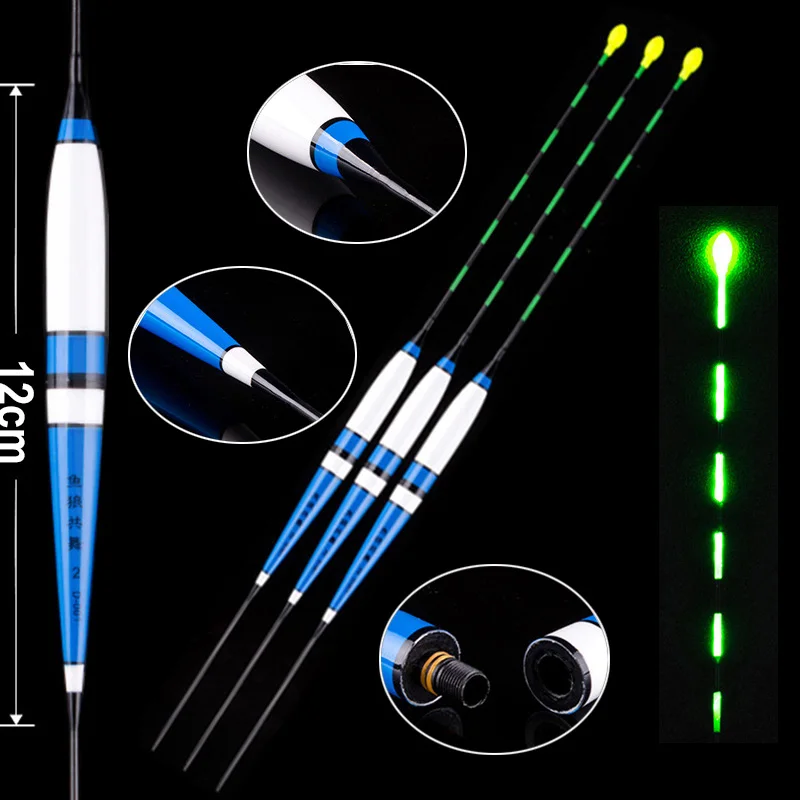 WLPFISHING الصيد يطفو البلسا LED الكهربائية متوهجة مضيئة يطفو عالية السطوع ليلة ضوء Fising Bobbers التبعي هدايا