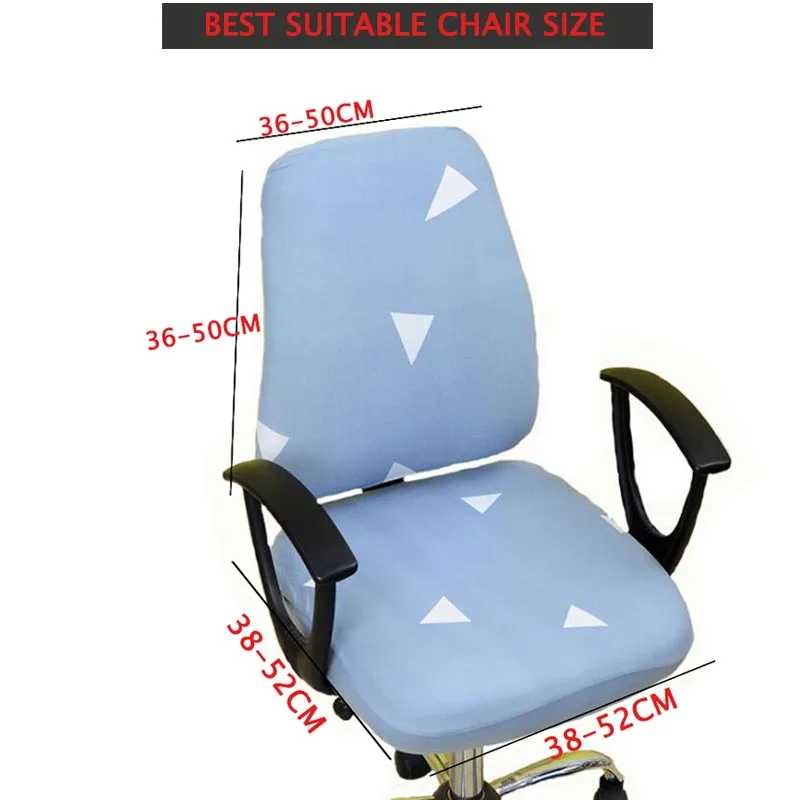 Meijuner Office Computer Chair Covers Spandex Split Seat Cover Office Anti Dust Universal Solid Black Blue