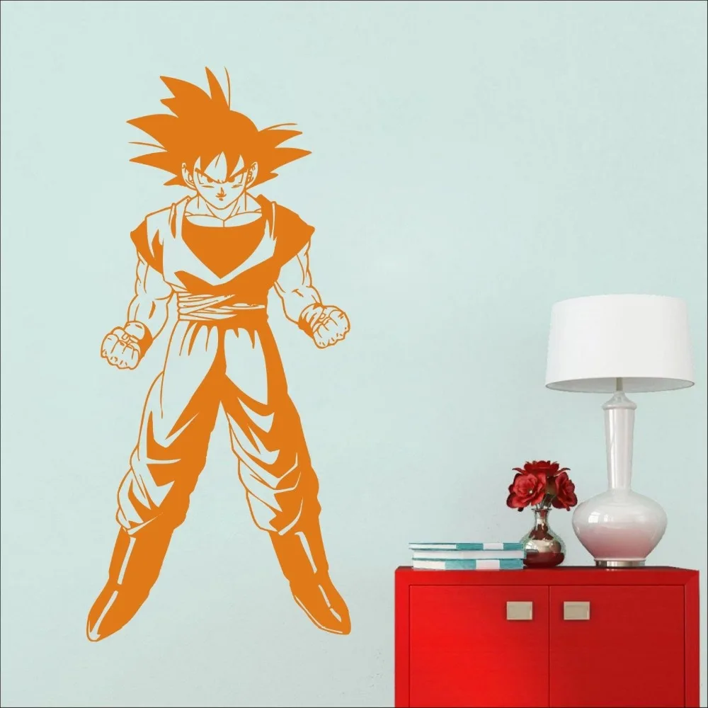 Мультфильм Dragon Ball Z Goku Аниме Манга художественный декор настенные виниловые наклейки для детской комнаты наклейки на стену в детскую J80