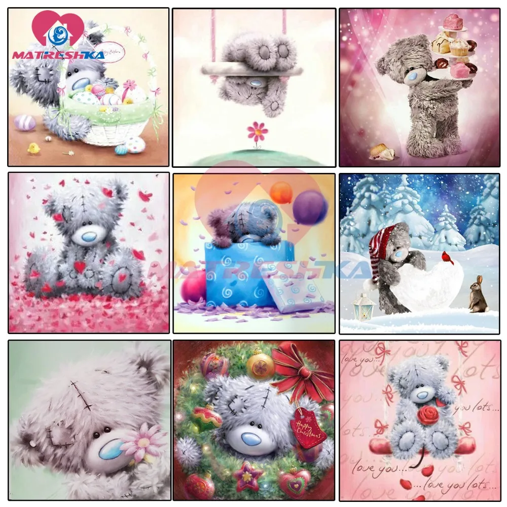 

5d diamond painting cartoon bear Diamond embroidery entirely with square stones pictures of rhinestones diamond mosaic diy kit