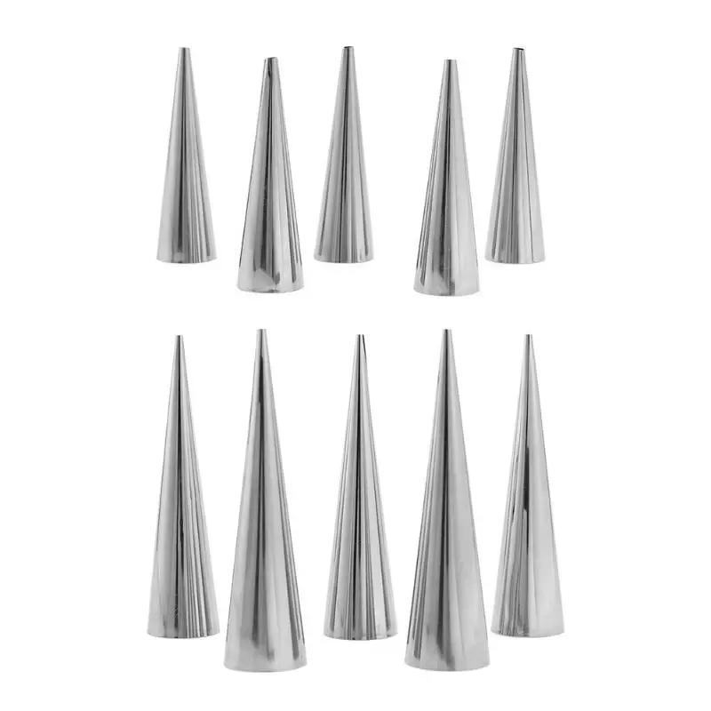 

5pcs DIY Cones Stainless Steel Spiral Baked Croissants Tubes Pastry Mold