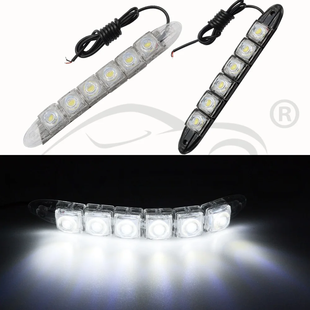 2Pcs Car Led DRL Daytime Running Light Flexible 6LED White Waterproof Driving Fog Bulb Warning Lamp Car Styling DC 12V Auto Led 2Pcs Car Led DRL Daytime Running Light Flexible 6LED White Waterproof Driving Fog Bulb Warning Lamp Car Styling DC 12V Auto Led