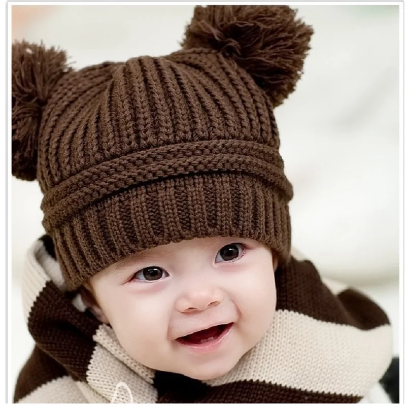 Solid Crochet Baby Caps Kids Beanies Skull Children Berets