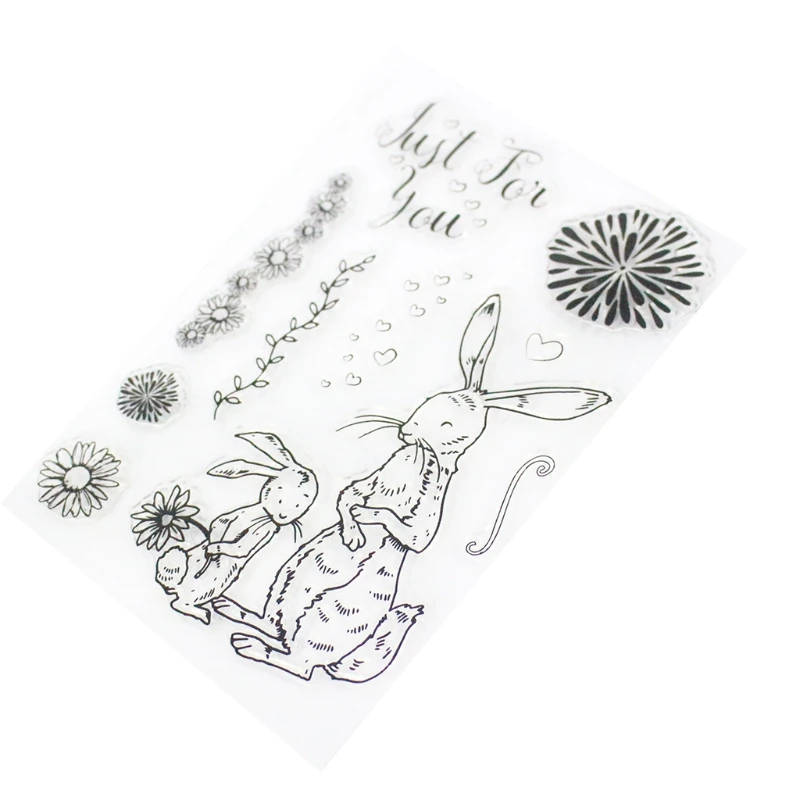 

Rabbit Transparent Silicone Clear Rubber Stamp Sheet Cling Scrapbooking DIY Gift