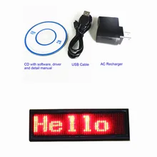 11 x 44 pixels Red Color LED Name Badge Programmable Message Sign Board Support Arabic etc Multinational language