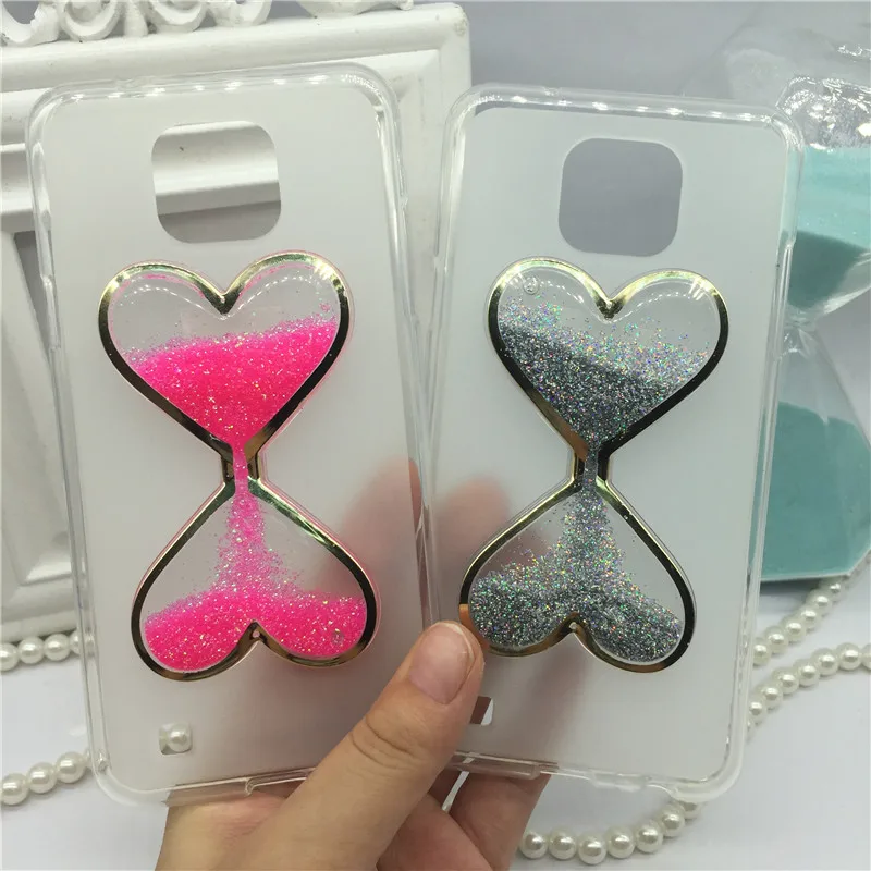 

Luxury Bling Stars Dynamic Liquid Quicksand Phone Case for LG X CAM K580 K580DS Girl Cover 3D Love Heart Wine Glass Fundas Cases