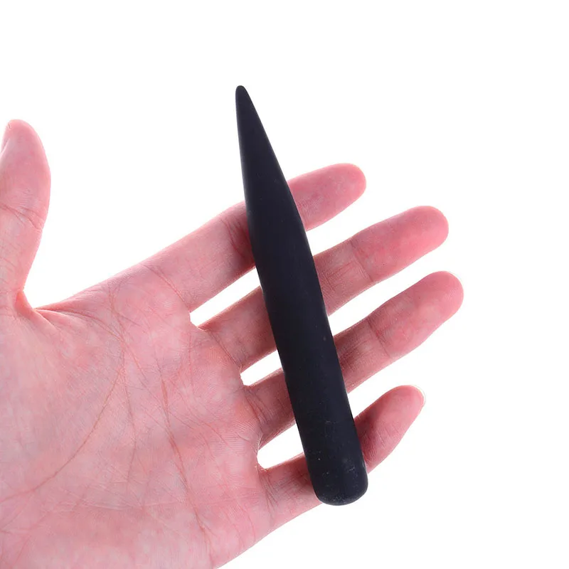 1Pc Traditional Portable Black Natural Bian Stone Needle Massage Stick Wand Body Cure Gua Sha Points Health Tool
