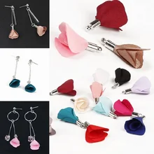 10/20 шт./лот ткани с цветами и бахромой Кулоны из нержавеющей стали для брелок Мобильный телефон ремни серьги аксессуары/конечные бусины в форме цветов