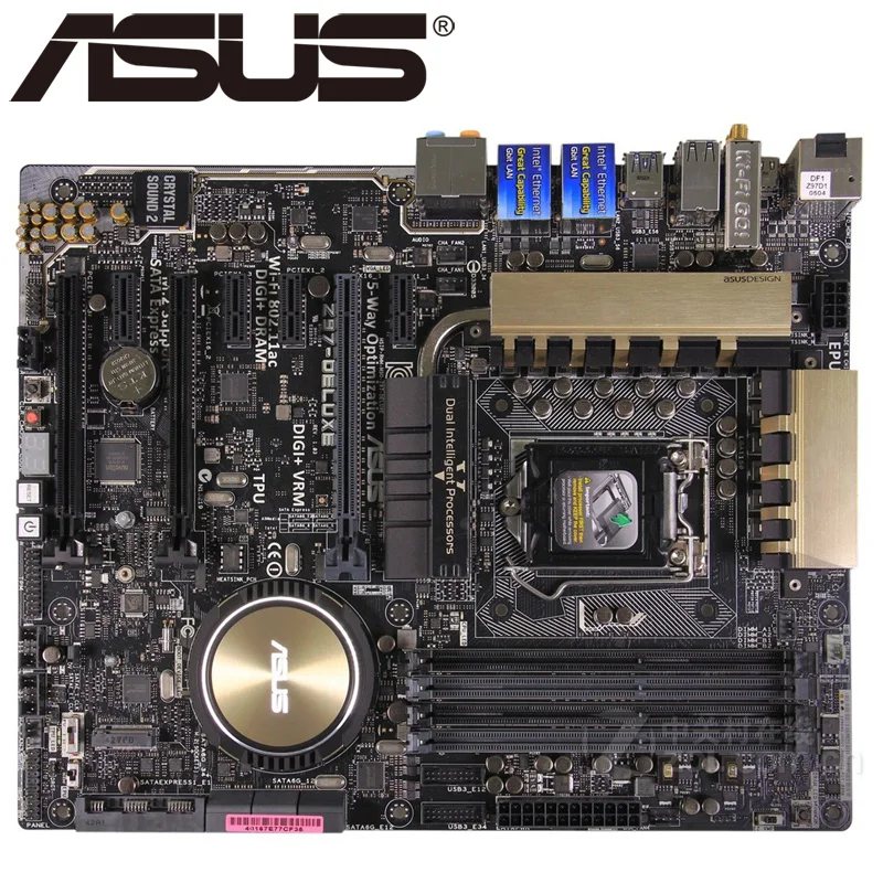 Настольная Материнская плата Asus Z97 Deluxe Socket LGA 1150 i3 i5 i7 DDR3 32G ATX UEFI BIOS оригинальная б/у