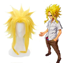 Парики для косплея японского аниме «Мой герой», карнавальный парик «все силы», золотой парик для косплея на Хэллоуин, карнавальные парики для косплея