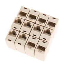 50pcs/pack RJ45 CAT5 Coupler Plug Network LAN Cable Extender Connector Adapter Networking Tools High Quality Factory Wholesale