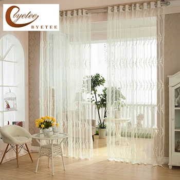 

{byetee} Bedroom living Room Brief curtain white strip Window Tulle and curtains bedroom kitchen window Curtains