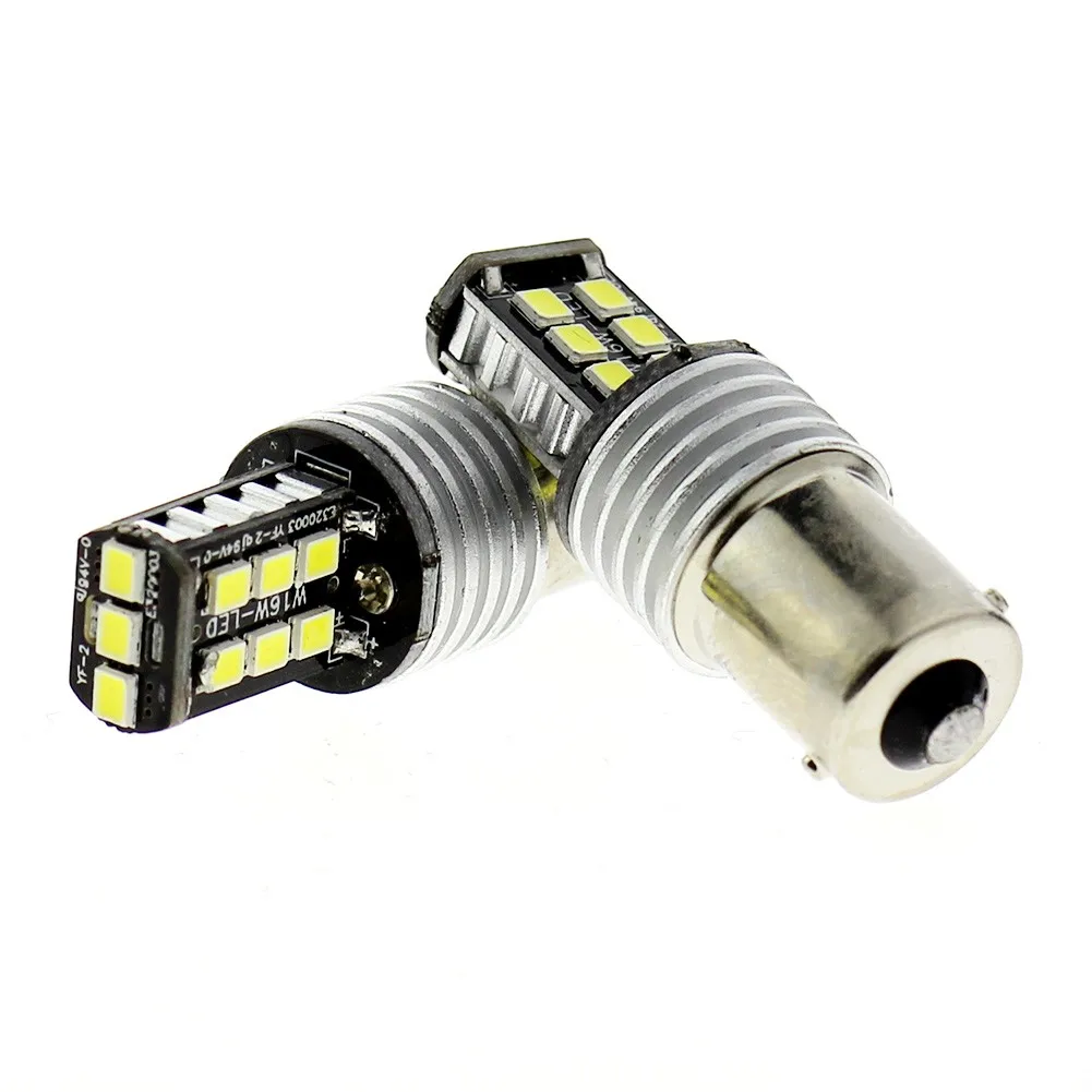 2pcs 1156 Ba15s Super Bright White Lights 15leds LED Car Trail Back up Signal Light Lamp Bulb DC