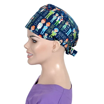 

Unisex Doctor Surgical Cap Medical Scrub Caps Hospital Accessories 100% Cotton Adjustable SPA Pet Work Hats