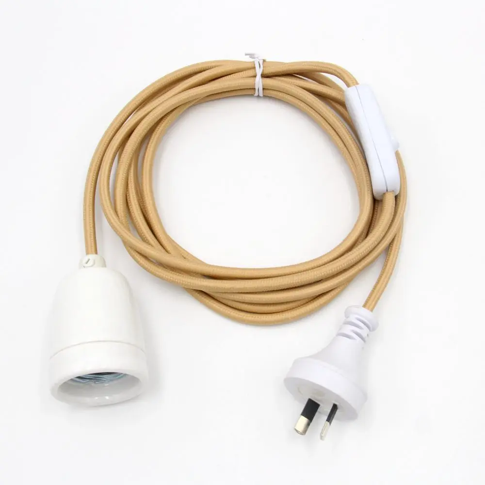 textile power cord with lamp holder