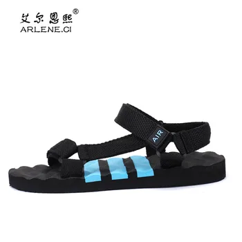 

2019 Fashion Men Sandals Trend Personality Slippers Air Mesh Breathable Lightweight Casual Shoes Flats Soft Beach Male Sandalias