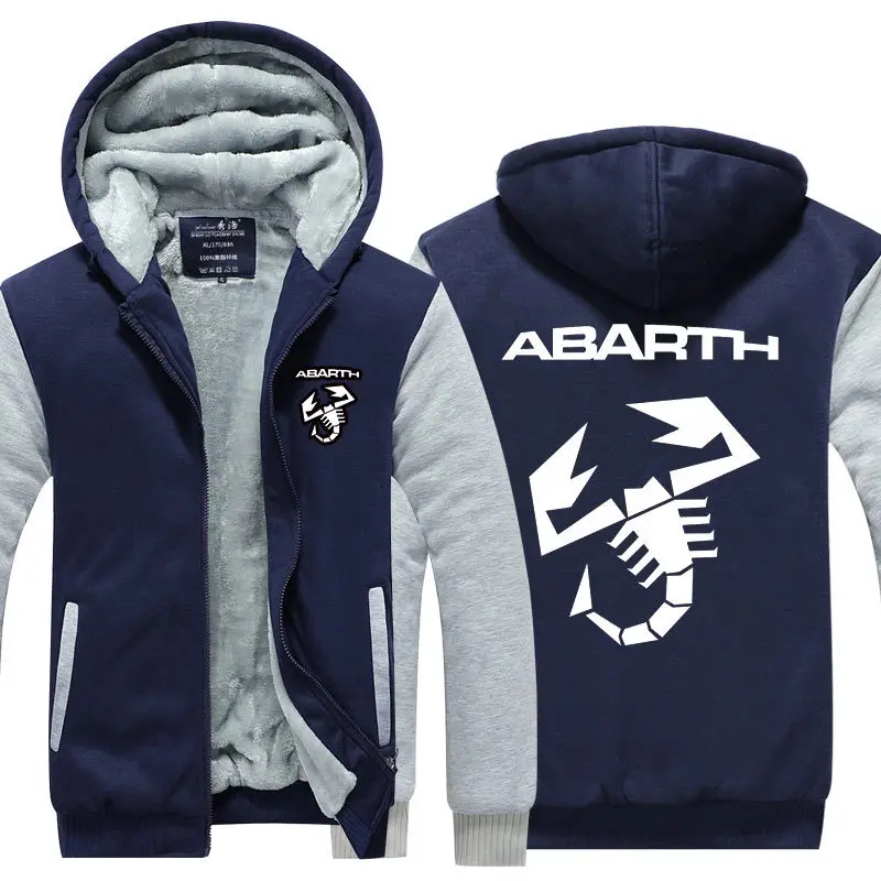 Новая модель Мужская куртка с логотипом автомобиля Abarth пальто Зимняя Повседневная на молнии утепленная толстовка модная одежда - Цвет: 4