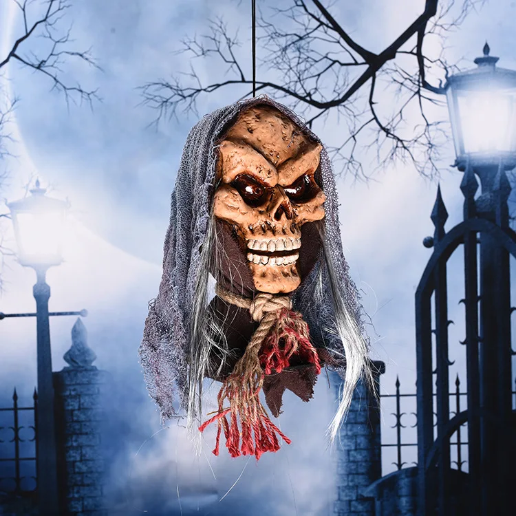 Cosplay&ware Halloween Party Decorations Horror Layout Crawling Ghosts Voice Control Toy Electric Eye Glow Ghost Haunted Prop -Cosplayware Store