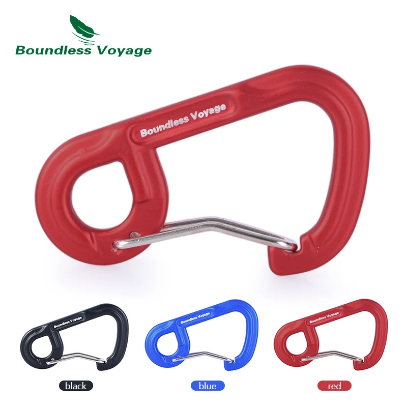 Boundless Voyage Outdoor 10pcs D-type  Screwgate Carabiners Aluminum Alloy Camping Climbing Backpacking Snag-Free Wiregate 