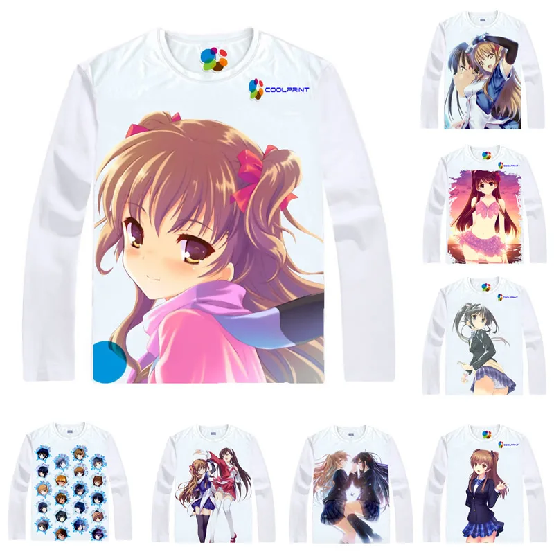 Рубашка Coolprint с аниме белая футболка альбомом длинная рубашка в разных стилях