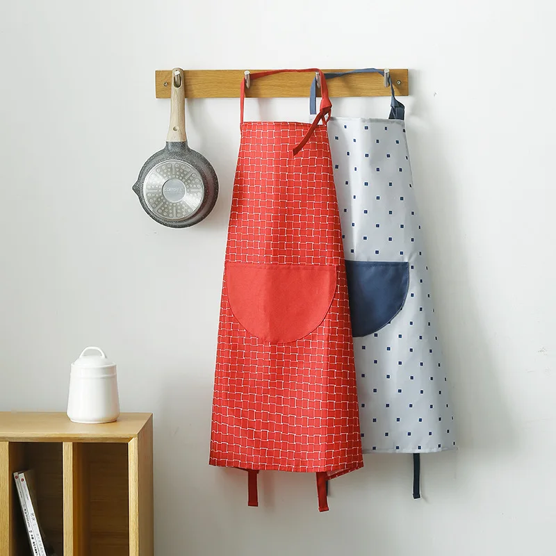 

Nordic style Smell removing apron oil-proof clean apron for chefs kitchen overalls bakery bust buffalo plaid aprons for woman