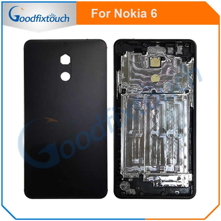 

5.5 Inch Black For Nokia 6 N6 Back Battery Cover Rear Cover Glass Housing Case For Nokia6 Replacement Parts