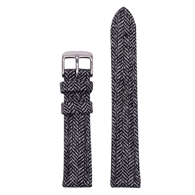 EACHE новейший простой и с узором в елочку шерстяной кожаный ремешок для часов браслет для часов - Цвет ремешка: Herringbone Grey