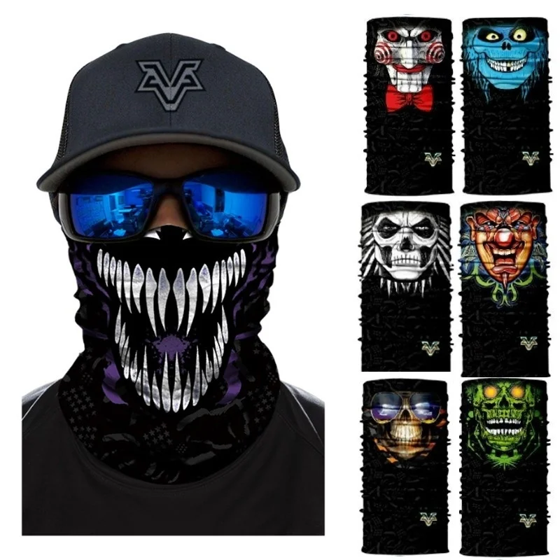 New Joker Face Mask Anime Hoodie Windproof Scarf Magic Heaewear Outdoor Sports Equipment Neck Gatier Seamless Balaclava | Спорт и