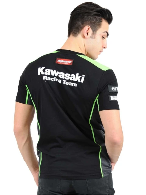 Il trasporto libero 2017 MOTO GP Kawasaki Racing Team WSBK Pannello T-Shirt  Black Racing T-