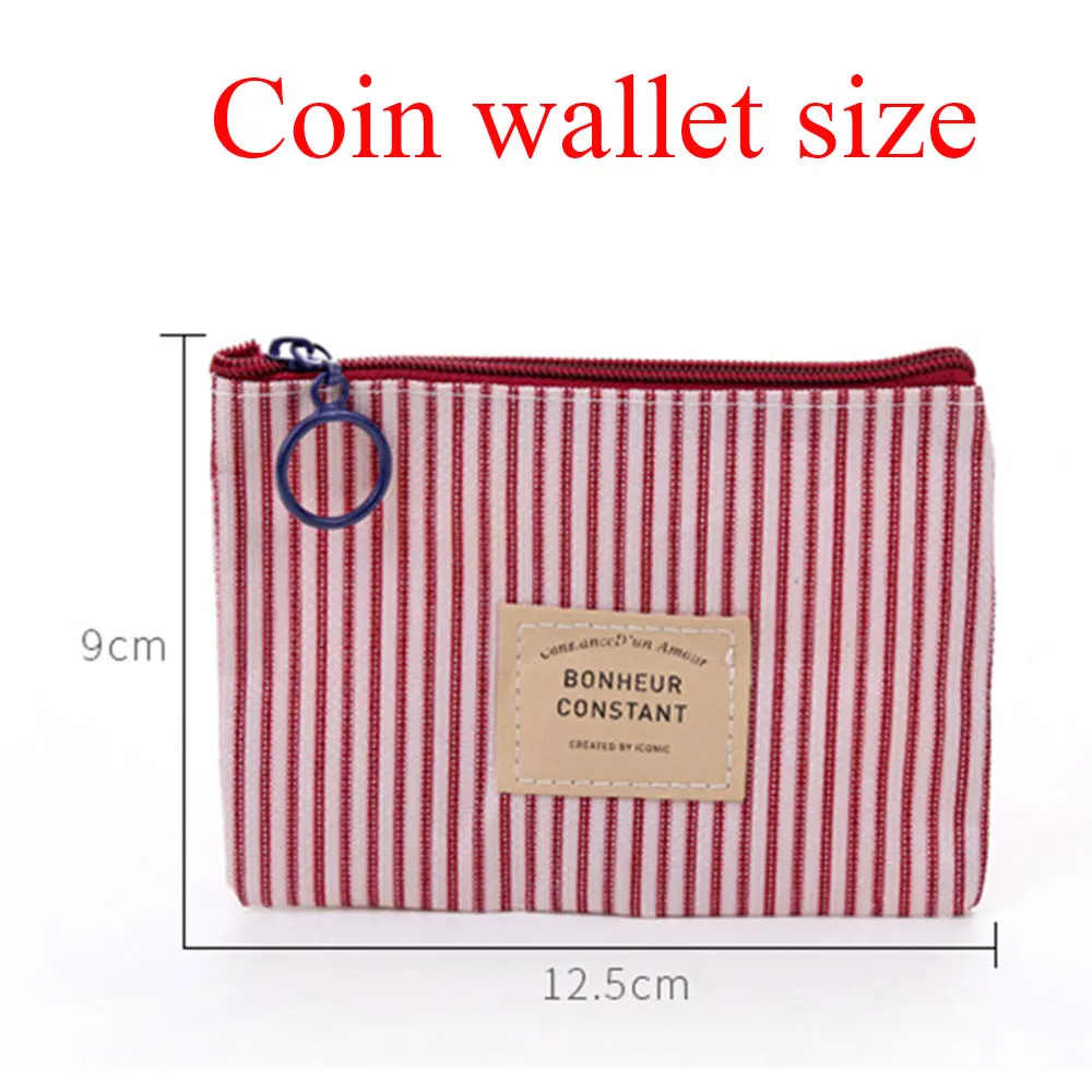 Coin Purse Striped Warm Plaid Wallet Buckle Clutch Handbag For Women Girls Gift