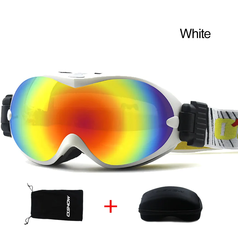 OSHOW Ski Goggles Double Lens Professinoal Skiing Glasses Women Free