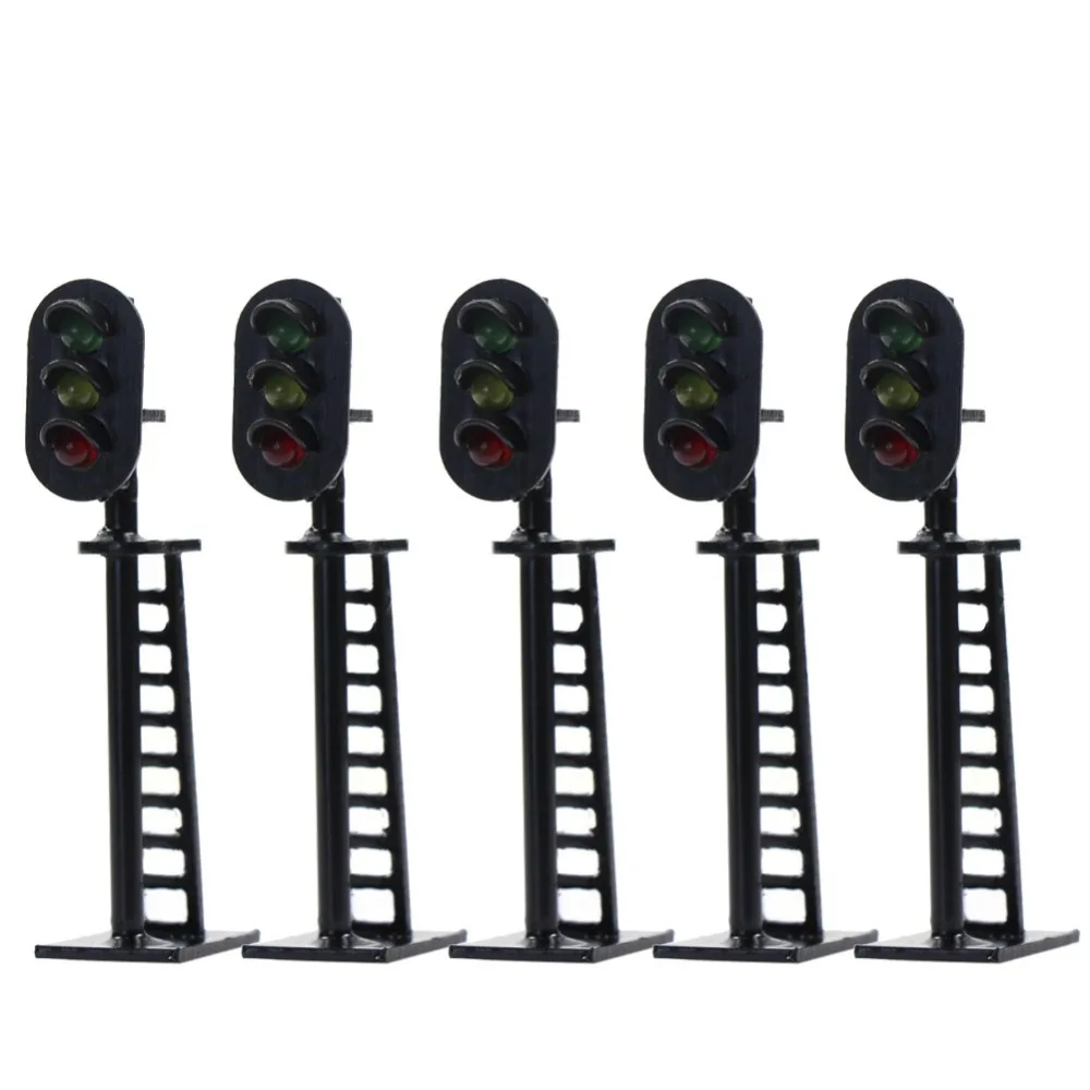 

5pcs Model Railway 3-Light Block Signals G/Y/R N Scale 4.5cm 12V Led turn signal JTD06 model turn singal light